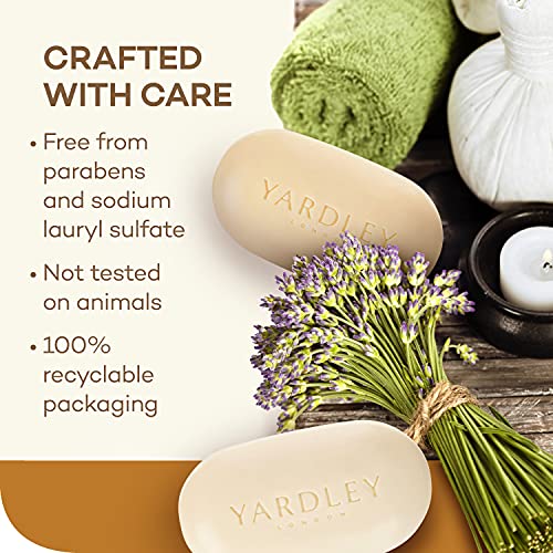 Yardley London Oatmeal & Almond Bath Bar 4.25 oz Pack of 2 - Moisturizing & Exfoliating
