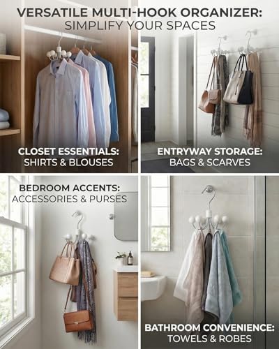 Hoodie Hangers with 360° Swivel Hooks - 2 Pack Wooden Storage