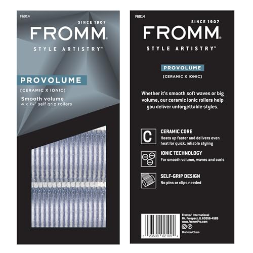 Fromm ProVolume 1.25" Ceramic Hair Rollers - Salon Quality Curlers for Volume & Waves