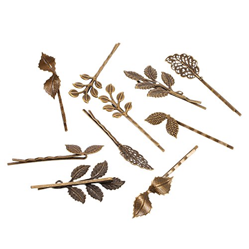 22-Piece Vintage Bronze Hair Clip Set: Leaf, Flower & Butterfly Barrettes
