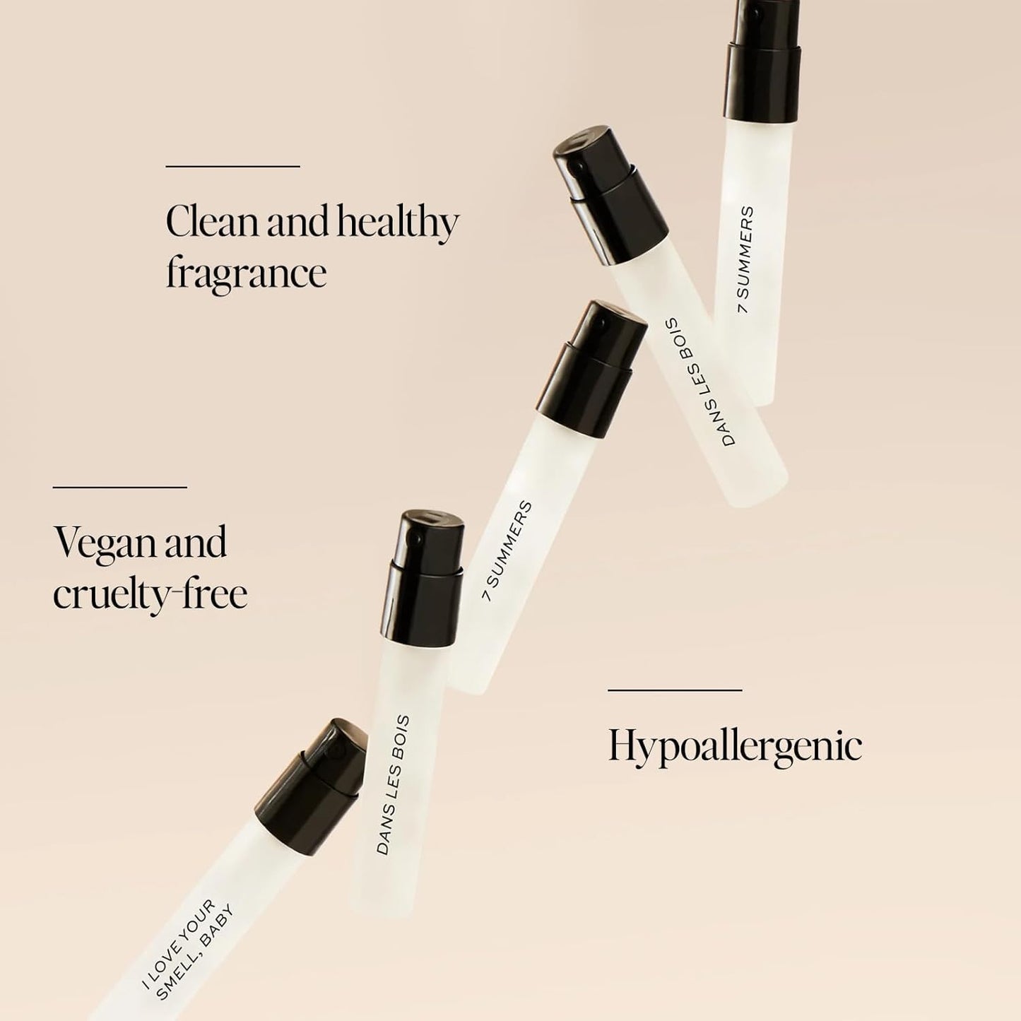 DIME Beauty Eau de Toilette Perfume Sampler - Hypoallergenic Clean Scents | Set of 5 x 2ml