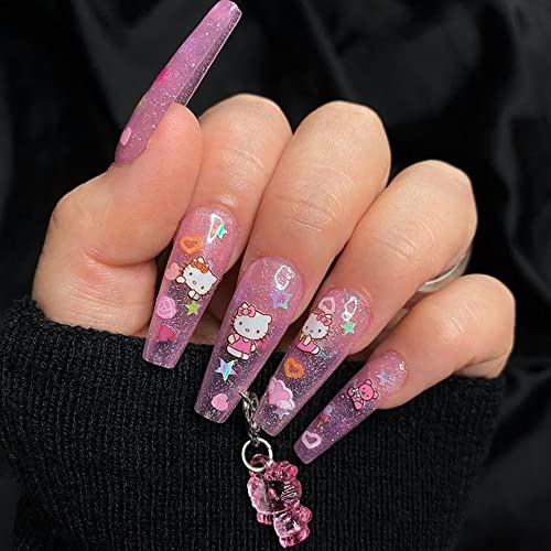 Cute Cat Nail Stickers - 4 Sheets 3D Self-Adhesive Decals