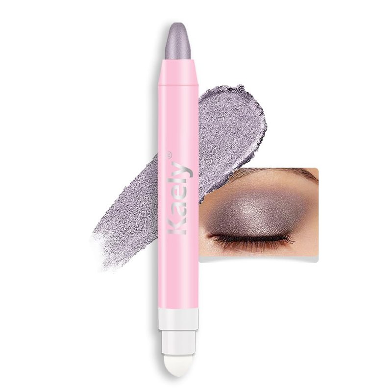 2in1 Cream Eye Shadow Brightener Sticks - Waterproof Pigmented Pencil Applicator | 24 Smoky Amethyst Shimmer