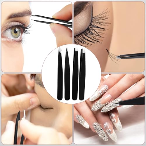 Blackhead Remover Tool Kit - 12 Piece Pimple Popper & Tweezers Set