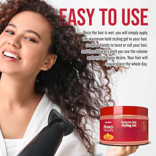 Maximum Hold Honey & Shea Styling Gel for All Hair Types – 12 oz