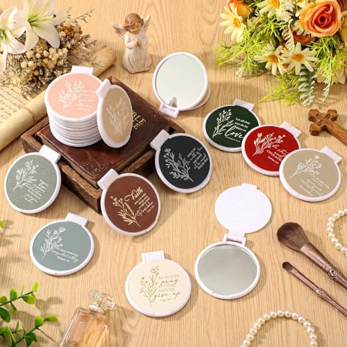 30 Pcs Christian Compact Mirrors for Women - Classic Bible Version, Portable & Inspirational Gift