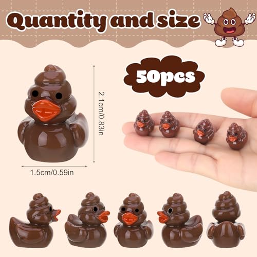50 Mini Poop Duck Figurines - Funny Gag Gifts & Party Favors