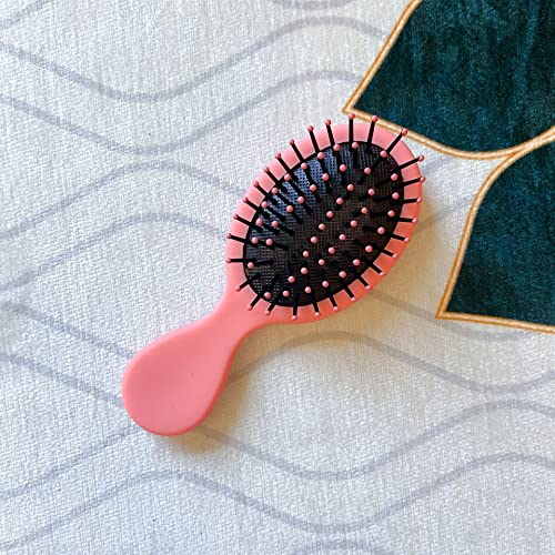 BeaverStrong Mini Hair Brush - Pocket-Size Detangler for Kids & Adults (Warm Pink)