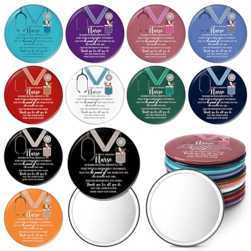 10-Pack Nurse Appreciation Compact Mirrors - Portable Pocket Gift Set