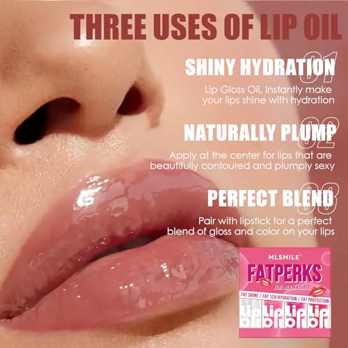 BEFIVECOK Lip Glow Oil Set A - 4 Colors Hydrating Lip Oils with Large Brush Head