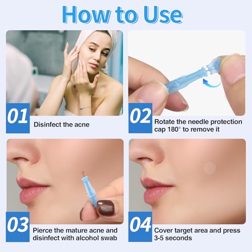 Sterile Pimple Needle Kit - 80 Ultra-Fine Acne Needles & 108 Stickers