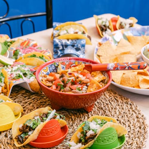 Prepara 6-Inch Taco Bowl - Red Melamine Serving Bowl for Dips & Toppings