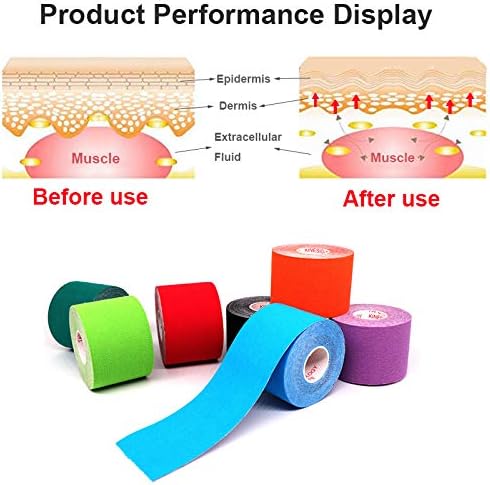 Kinesiology Tape - 6 Pcs Waterproof Athletic Bandage for Muscle Recovery | Pain Relief Strapping