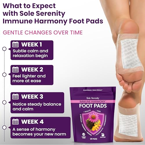 Sole Serenity Foot Pads with Vitamin C, Ginger & Zinc (Immune Harmony - 20 Pads) by Lure Essentials