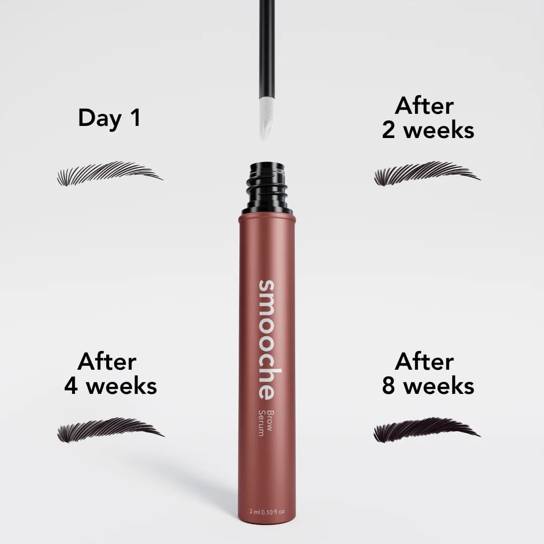 Smooche Eyebrow Growth Serum – Clinically Tested Natural Brow Enhancing Serum for Fuller, Thicker Brows in 8 Weeks – Vegan & Hormone‑Free – 3 mL