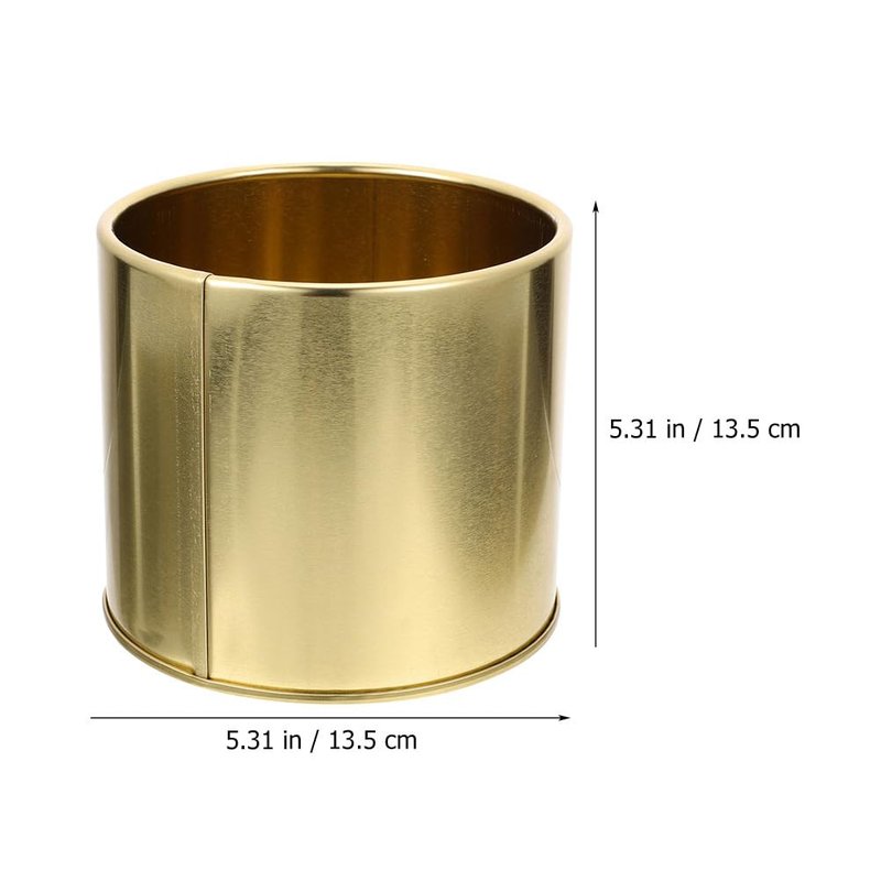 POPETPOP Gold Mini Pot for Indoor-Outdoor: Metal Plants Bucket, Gold Decor Pots for Modern Home Table Office Desk Bathroom Balcony Decoration - 5.31 inch