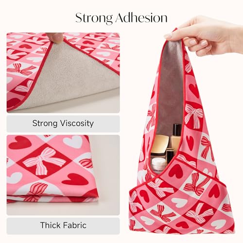 Stelle Foldable Makeup Bag - Portable Travel Organizer, Red Checkered