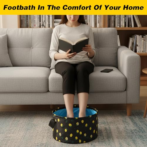 Molain Black Foldable Foot Spa Bucket Portable Foot Bath Tub for Travel & Home