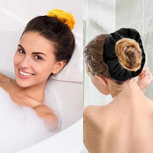 Microfiber Hair Towel Scrunchies Set - 8 Colorful Water-Absorbing Hair Ties for Wet Hair