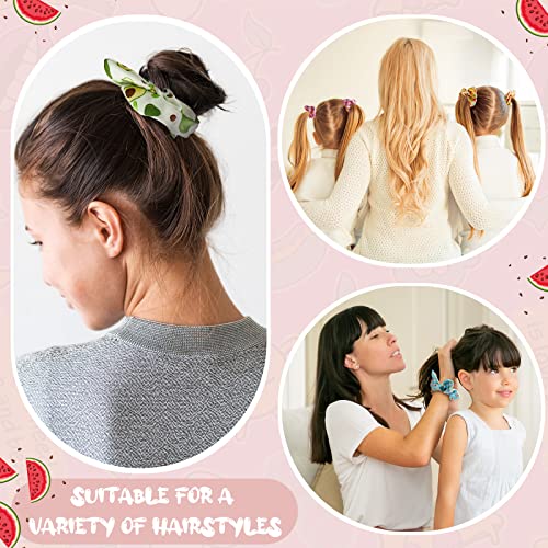 WILLBOND 16 Pcs Lovely Style Girls Hair Scrunchies - Kawaii Prints
