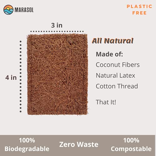 Marasol Coconut Fiber Soap Saver and Scrub Pad - 4-Pack