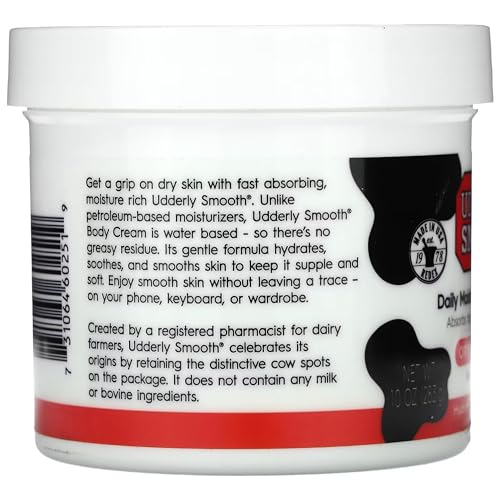 Udderly Smooth Moisturizing Cream 10 oz – Hydrates Dry Skin, Non-Greasy