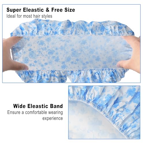 6 Pack Reusable Waterproof Shower Caps for Women - PEVA Hair Cover