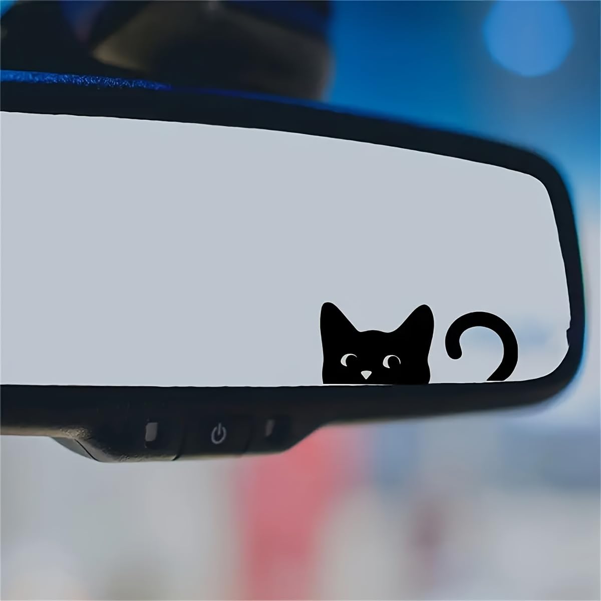 5-Pack Cute Cat Vinyl Stickers, Glossy Self-Adhesive Cartoon Animal Decals for Car Rearview Mirror, Mirror, Computer & Christmas Decorations