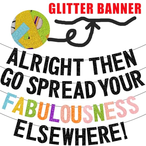 Pre-Assembled Glitter Farewell Banner for Coworker Going Away Party