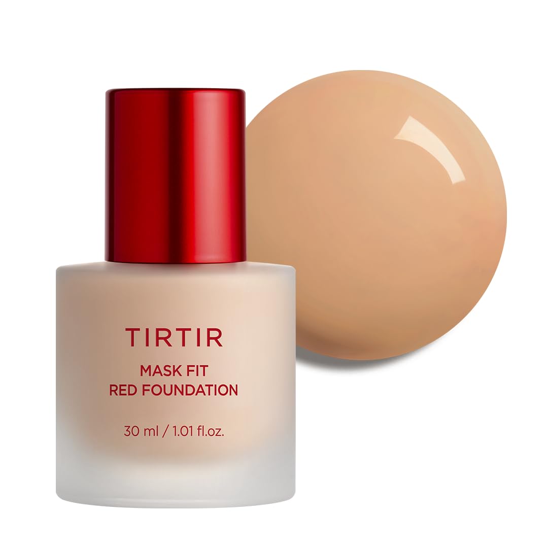 TIRTIR Mask Fit Red Foundation - Long Lasting Flawless Coverage, Hydrating & Pore-Blurring | #21N Ivory, 1.01 Fl Oz