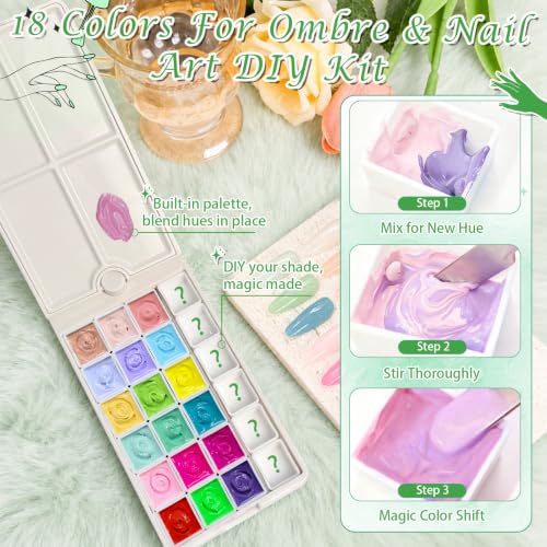 18-Color Gradient Gel Nail Polish Palette Kit for Ombre Nail Art