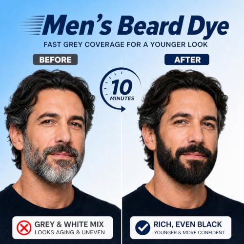 Onilyua 3-in-1 Black Beard Dye Shampoo for Men - Gray Hair Coverage