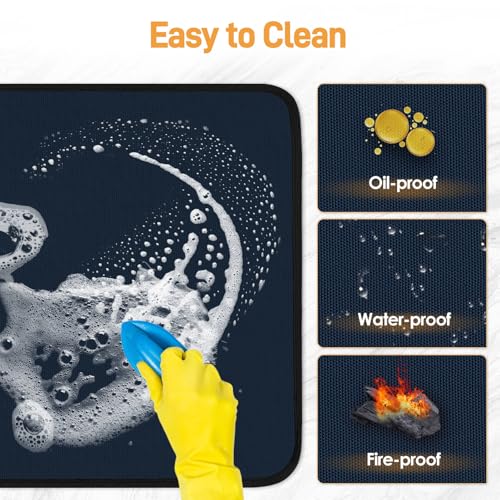 Amerbro Heat Resistant Mat for Air Fryer - 14x12in, Blue