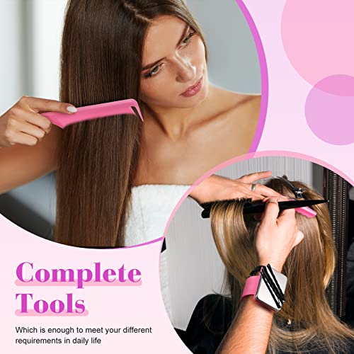Nuenen Pink Magnetic Hair Braiding Wristband Set with Combs & Clips