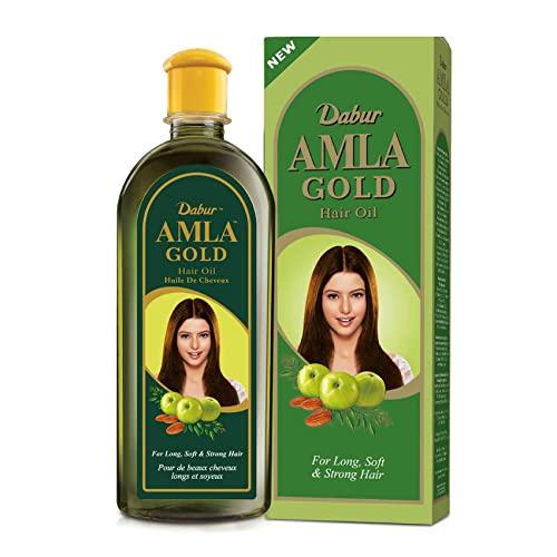 Dabur Amla Gold Hair Oil ? Nourishing Herbal Hair Oil for Stronger, Thicker & Shinier Hair ? Enriched with Amla Extracts to Reduce Hair Fall, Strengthen Roots & Promote Healthy Growth ? 300ml