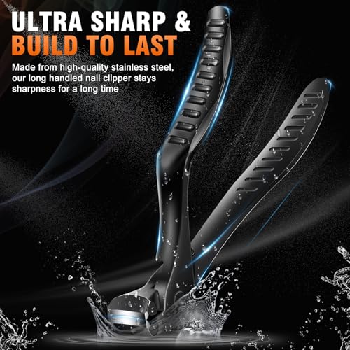 DRMODE Long Handled Toenail Clippers for Seniors with Wide Jaw