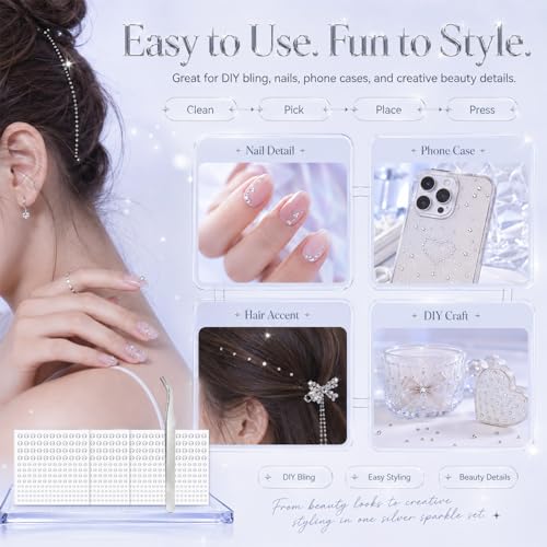 Self-Adhesive Face and Hair Gems - 4 Sheets of Rhinestones
