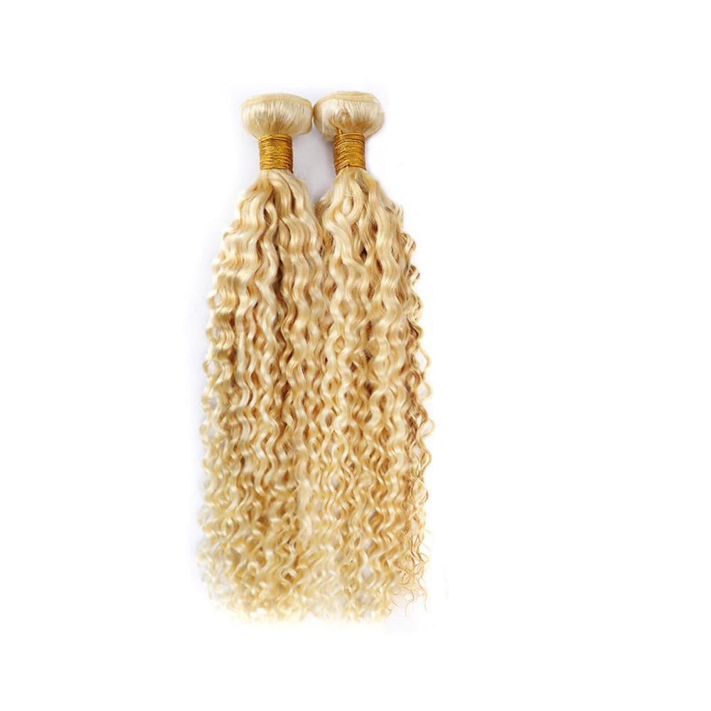 Honey Blonde Bundles 613 Kinky Curly Bundles Human Hair Blonde Bundle 26 26 inch Two Tone 613 and 27 Bundle