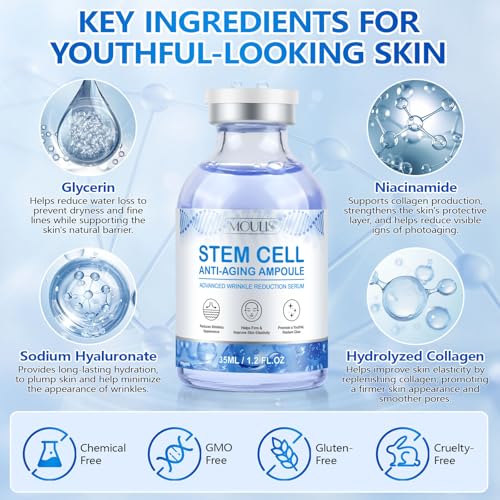 MINGYITUO Stem Cell Serum for Face — 1.18 fl oz / 2 Pack Microneedling Compatible Anti-Aging