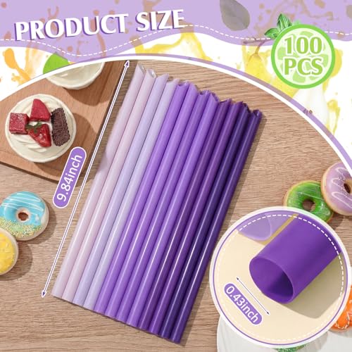 Tessco Jumbo Purple Boba Straws - 600 Pcs 9.84" Smoothie Straws