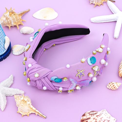 YARIEW Purple Mermaid Knotted Headband - Hair Accessories for Women & Girls