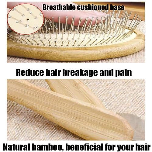 Morsafe Wooden Paddle Hair Brush with Metal Bristles for Detangling
