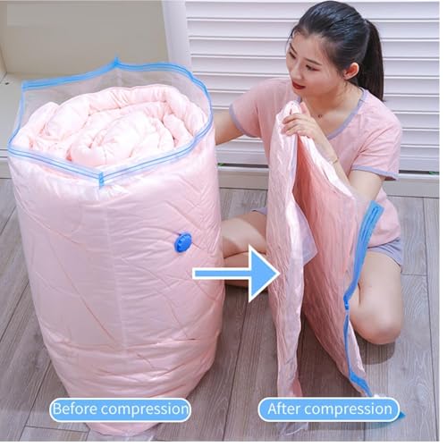 Vacuum Storage Bags with Hand Pump – 5 Pack for Clothes & Bedding