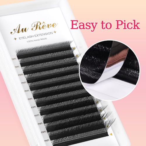AuReve 5D W-Style Premade Eyelash Extensions C Curl 8-15mm Mix Black - Easy Fan Lashes