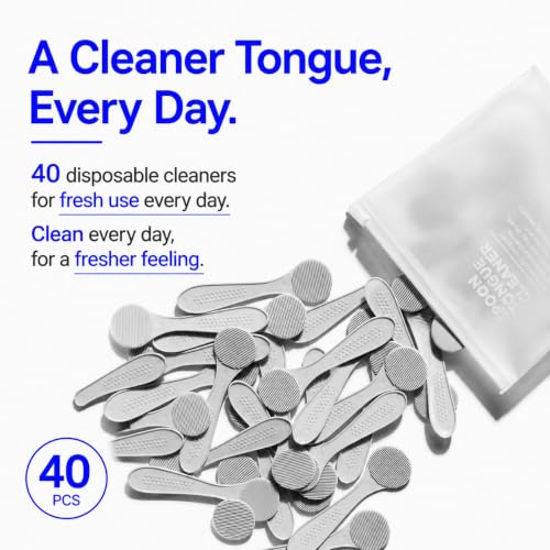 MATT GRAY Disposable Tongue Scrapers - 40 Count, Korean-Made Oral Care