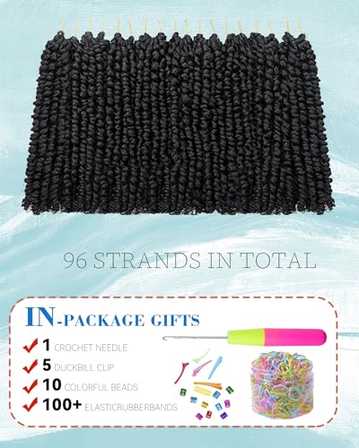 Youjare 10 Inch Passion Twist Crochet Hair Extensions - 8 Packs, 1B, Pre-Looped, Boho Protective Style