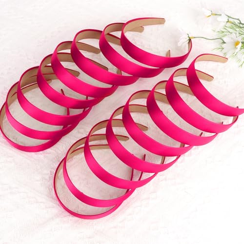 Semato Hot Pink 16 Pack Non-Slip Hair Bands for Women & Girls - DIY Hair Accessories
