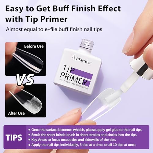 BTArtbox Gel Nail Glue Set - 15ML with Tip Primer for Long-Lasting Manicure