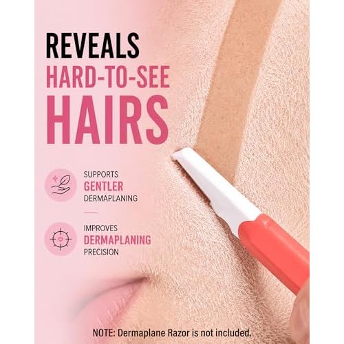 Hair Identifier Spray for Face Shaving & Dermaplaning, Dermaplane Spray to Reveal Peach Fuzz & Fine Facial Hair, Pre-Shave Facial Mist for Women, Smoother More Precise At-Home Dermaplaning Prep