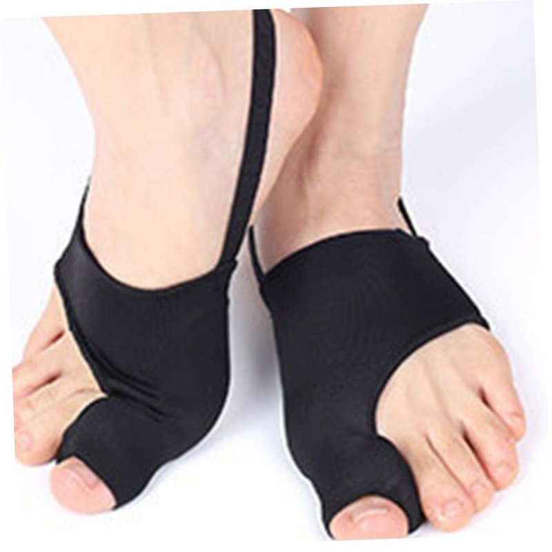 Vaguelly 2pcs Hallux Valgus Correcting Tool Toe Straightener Bunion Splint Brace for Home Use Thumb Valgus Corrector Black M